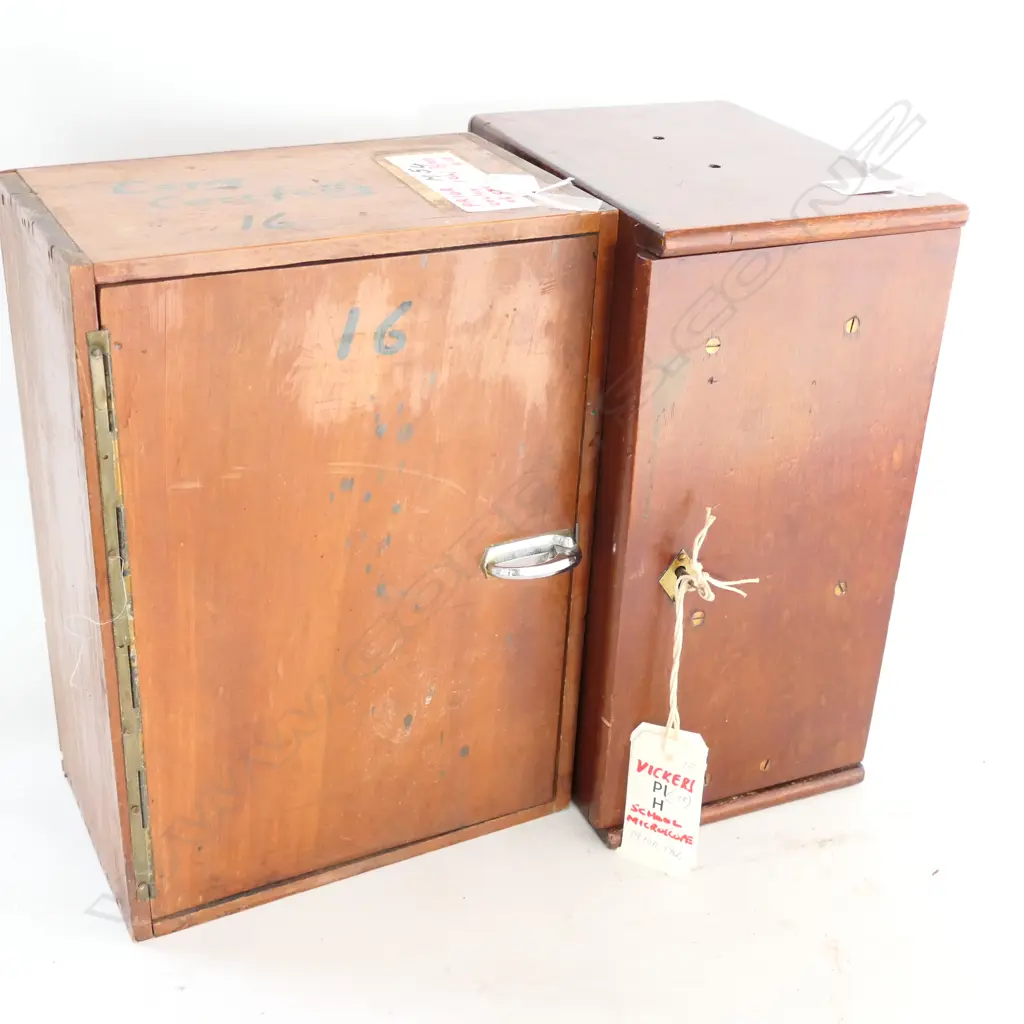 TWO MICROSCOPES, AS-IS, ODD BOXES, PARTS MISSING Image 1++